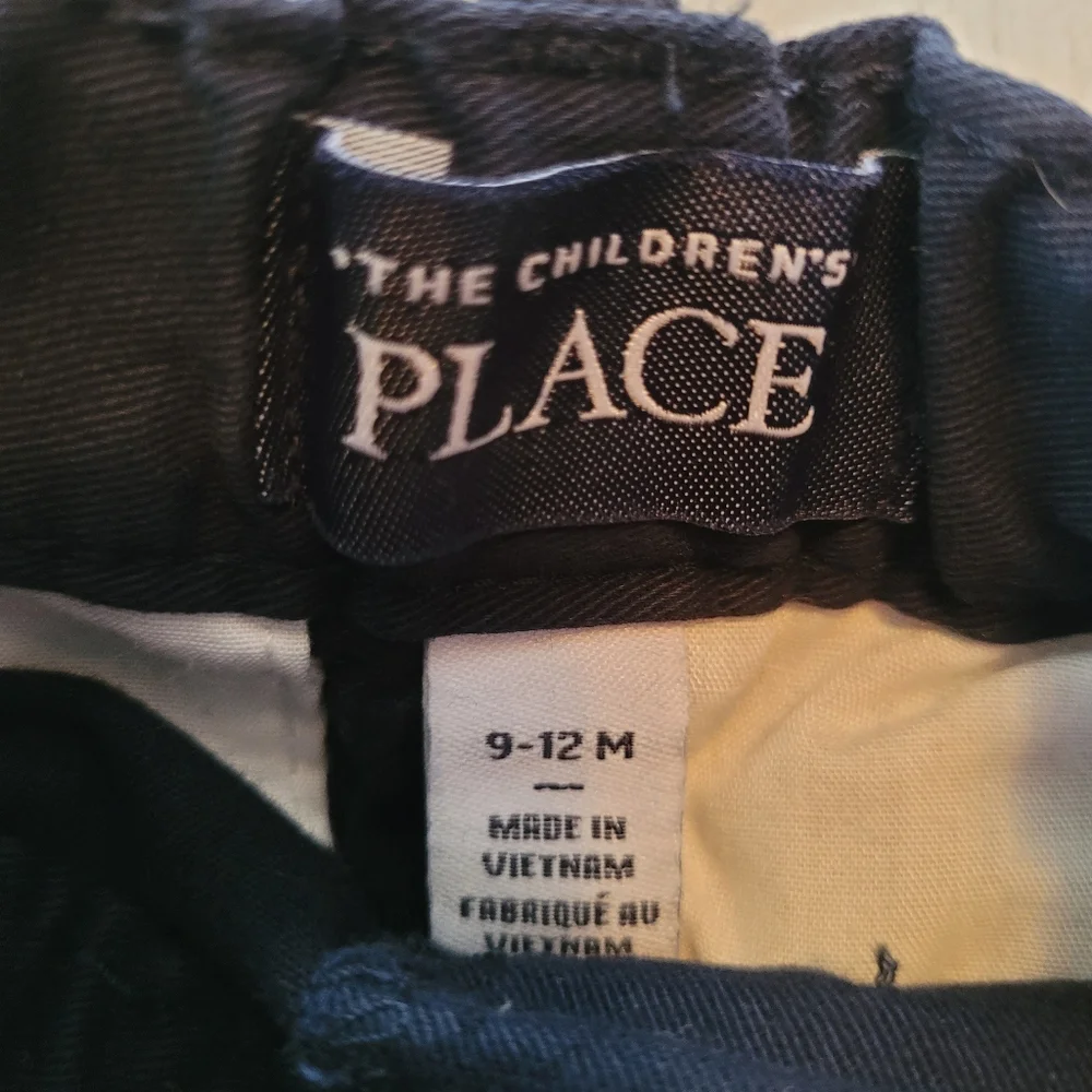 The Children's Place Unisex 9-12 Months Navy Blue Pull-On Cotton Shorts